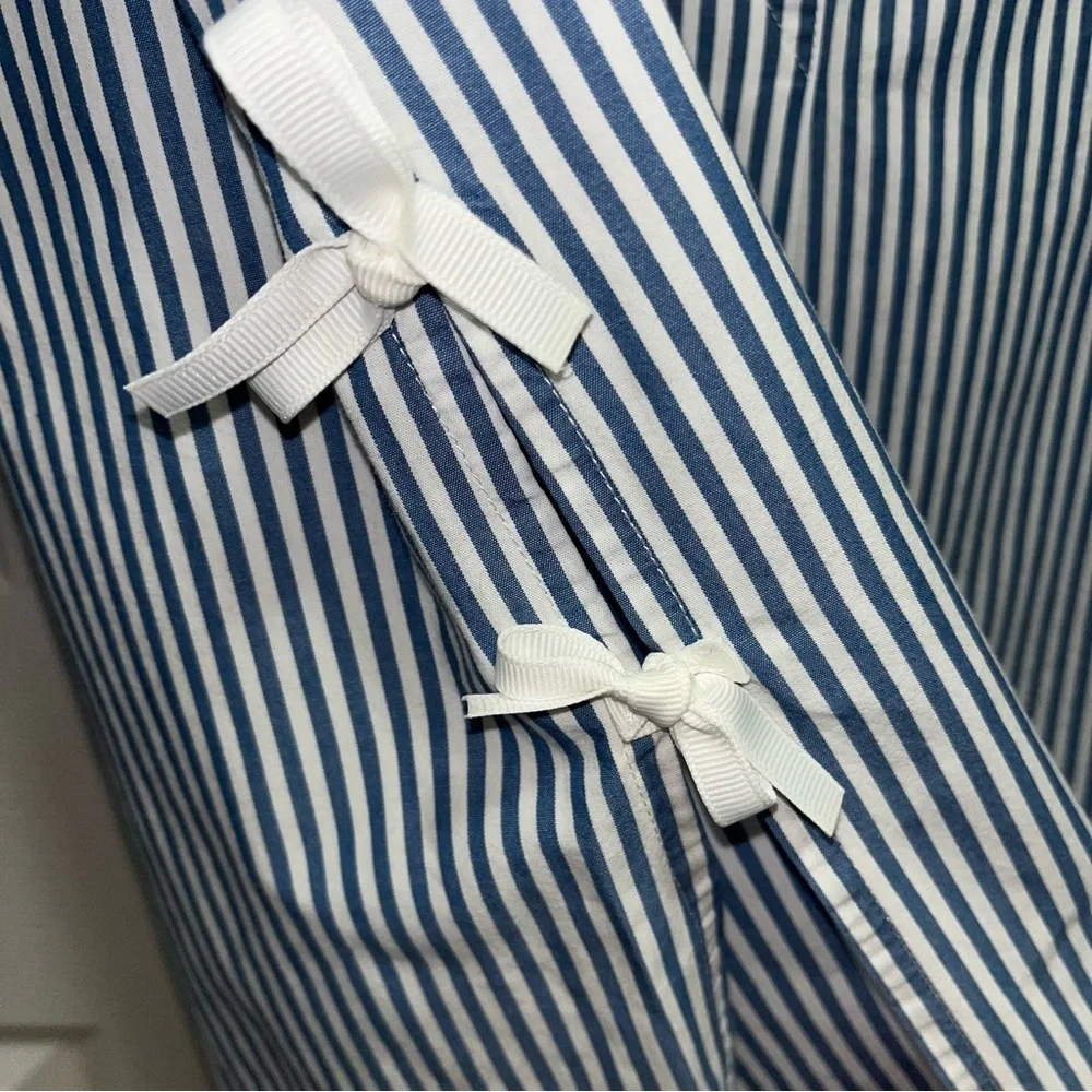 OLD NAVY Pinstripe Shirt With Bows On Sides - Picture 5 of 7